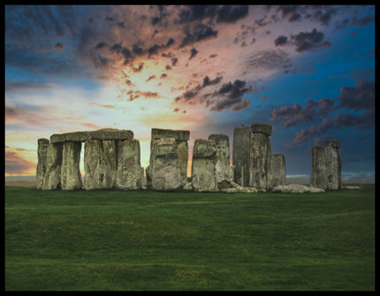 Leinwandbild von einer seitlichen Fotografie der Felsen von Stonehenge.