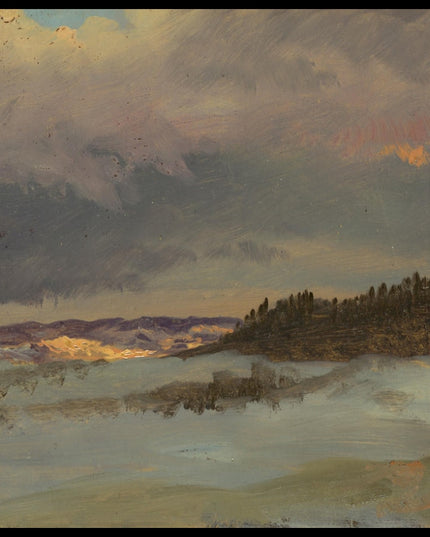 Winter Landscape with blue Hill