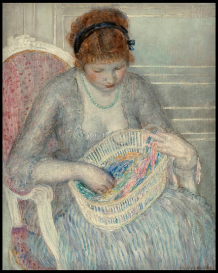 Girl with a Basket of Ribbons