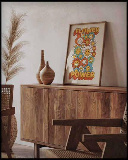 Flower Power Retro Poster