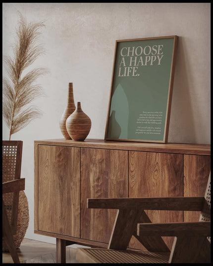 Choose A Happy Life Illustration Poster