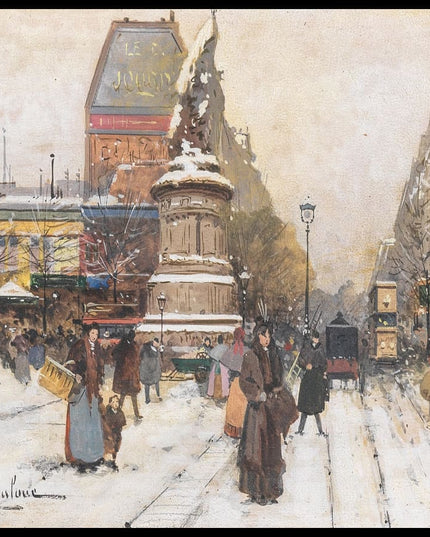 The Place de Clichy in Snow, Paris