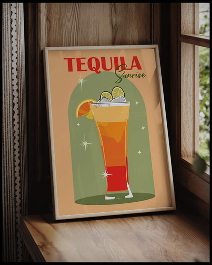 Tequila Sunrise Cocktail Poster