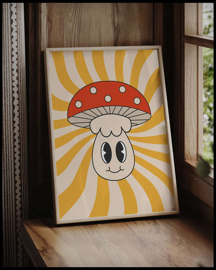 Mushroom Retro Poster